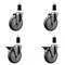Service Caster 5'' Gray Poly Wheel Swivel 1-3/8'' Expanding Stem Caster Set 2 Brakes, 4PK SCC-EX20S514-PPUB-2-PLB-2-138 - alternate 1